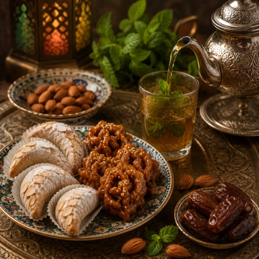 Desserts Drinks at Taragalte Park Camp restaurant, Zagora, Morocco